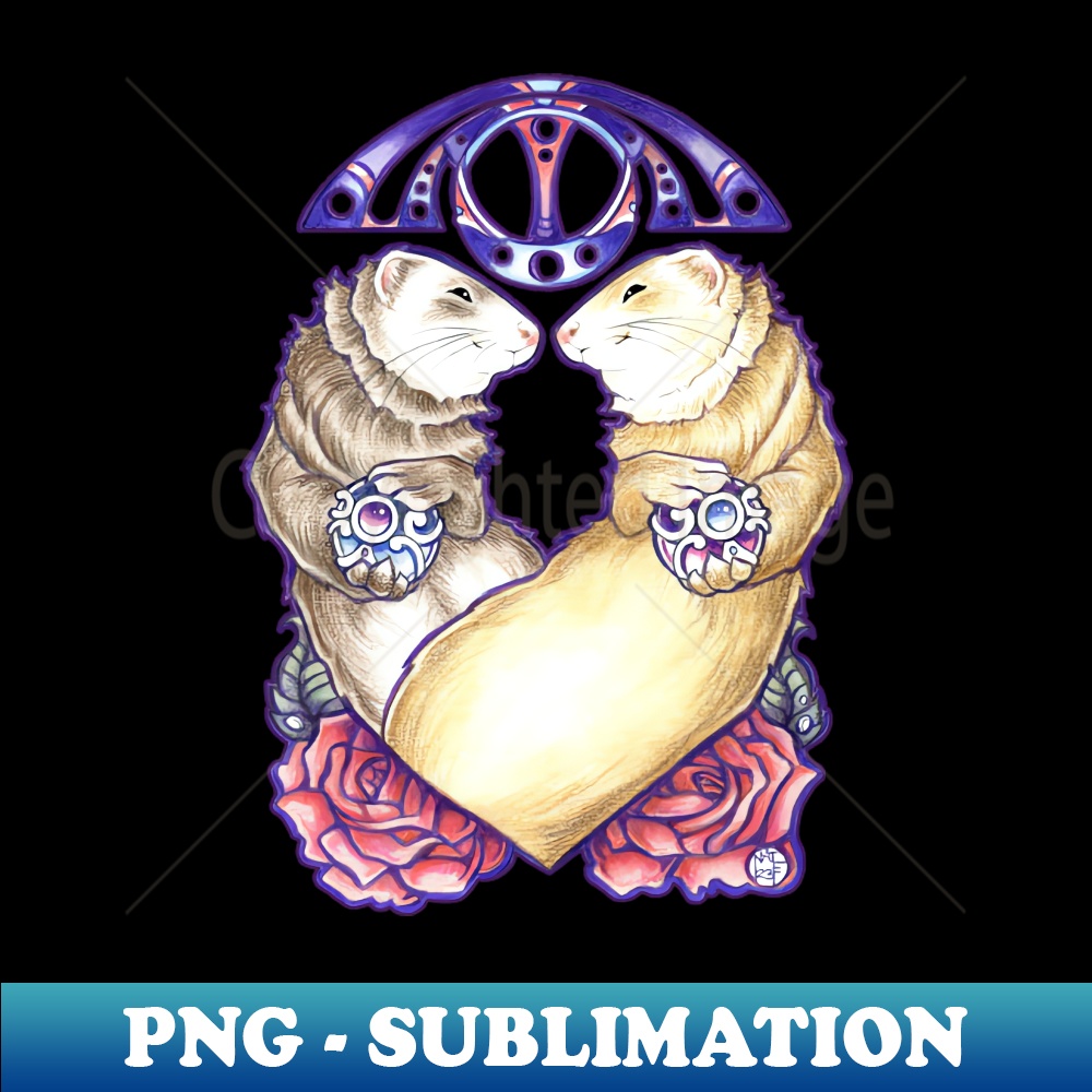 Ferret Gemini Zodiac Sign PNG Transparent Sublimation Desi Inspire