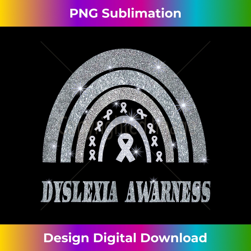 October Dyslexia Awareness Month grey silver Ribbon Rainbow | Inspire ...
