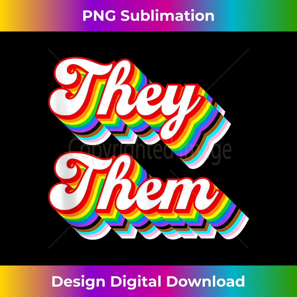 They Them Pronouns LGBTQ Pride Rainbow Tank To - Crafted Su | Inspire ...