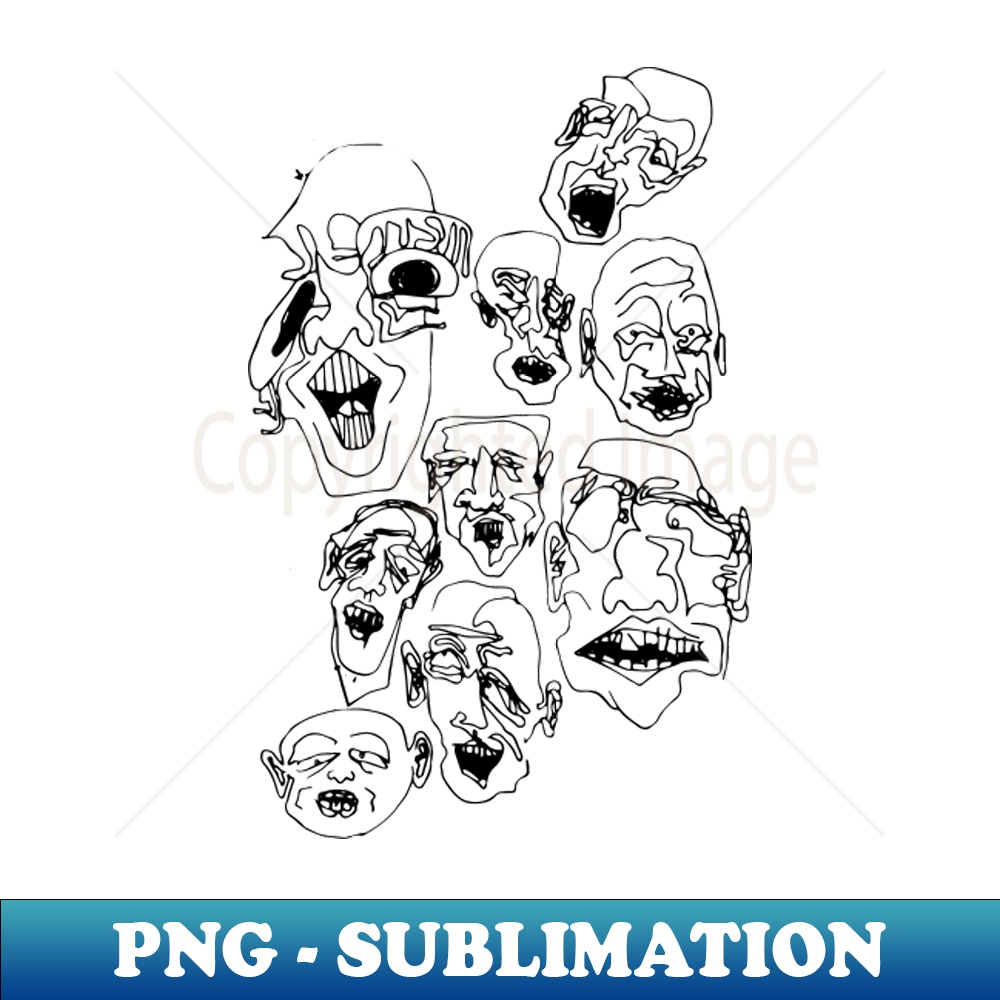 Multiple faces 8 - Psychedelic Ink Drawing with Art Style - | Inspire ...