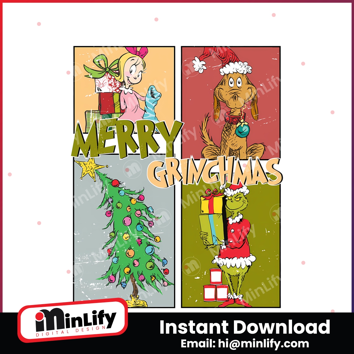 Vintage Merry Grinchmas Characters PNG Download File - Inspire Uplift