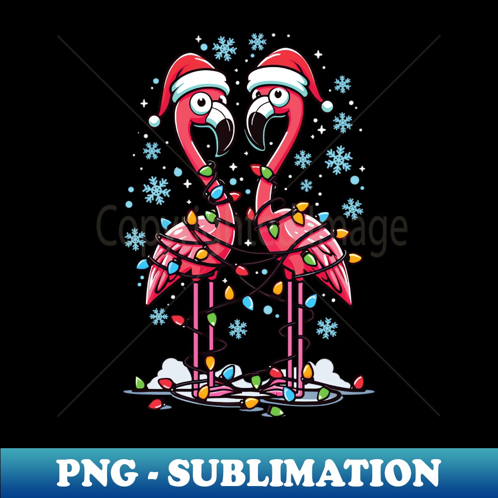 Festive Flamingos Tangled in Christmas Lights HighResolut Inspire