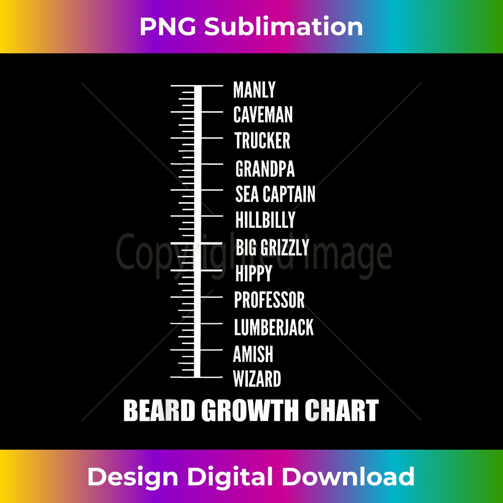 Beard Growth Chart Funny Manly Luxe Sublimation PNG Downlo Inspire
