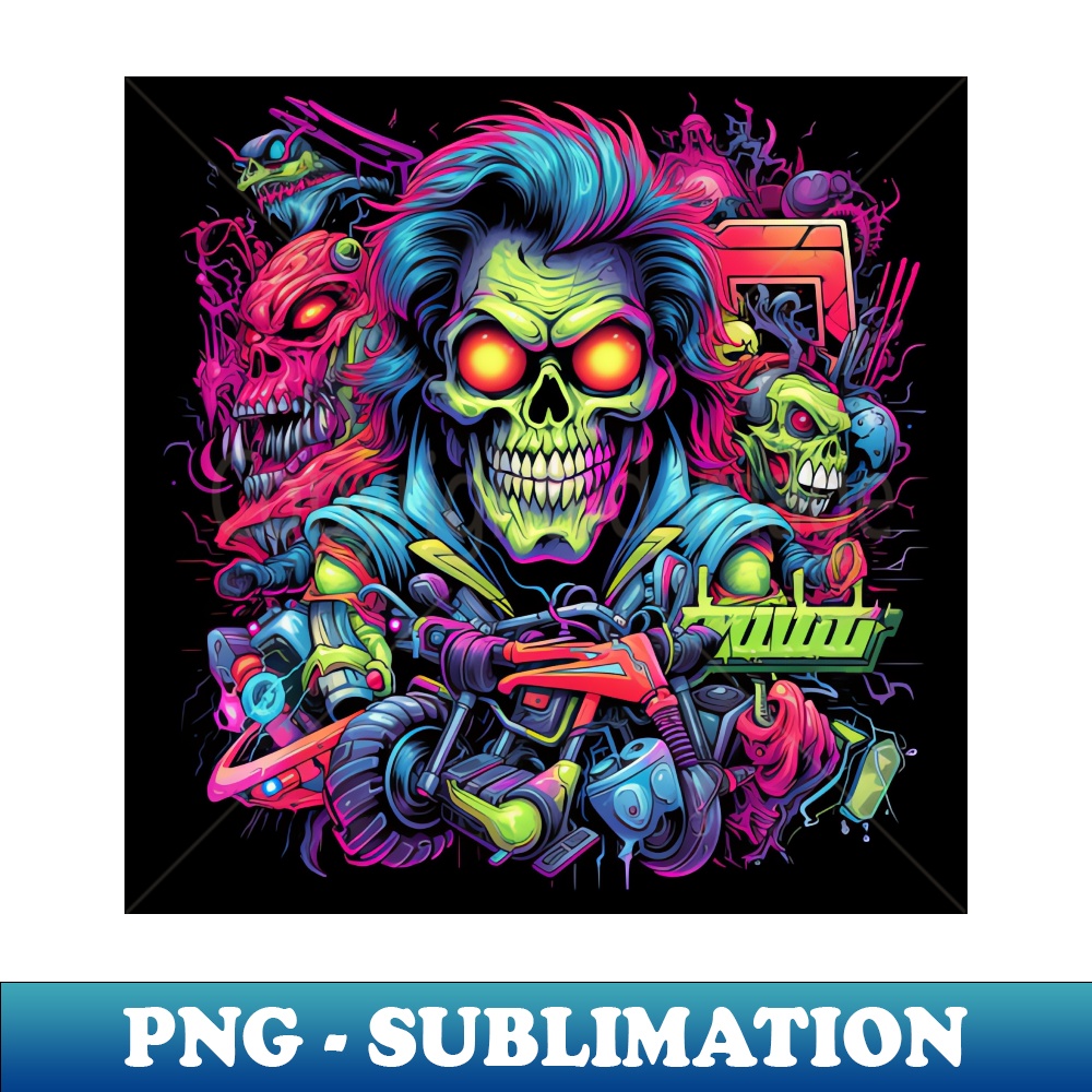 Neon Skull Rider The Glowing Grin on Wheels - Decorative Sub | Inspire ...