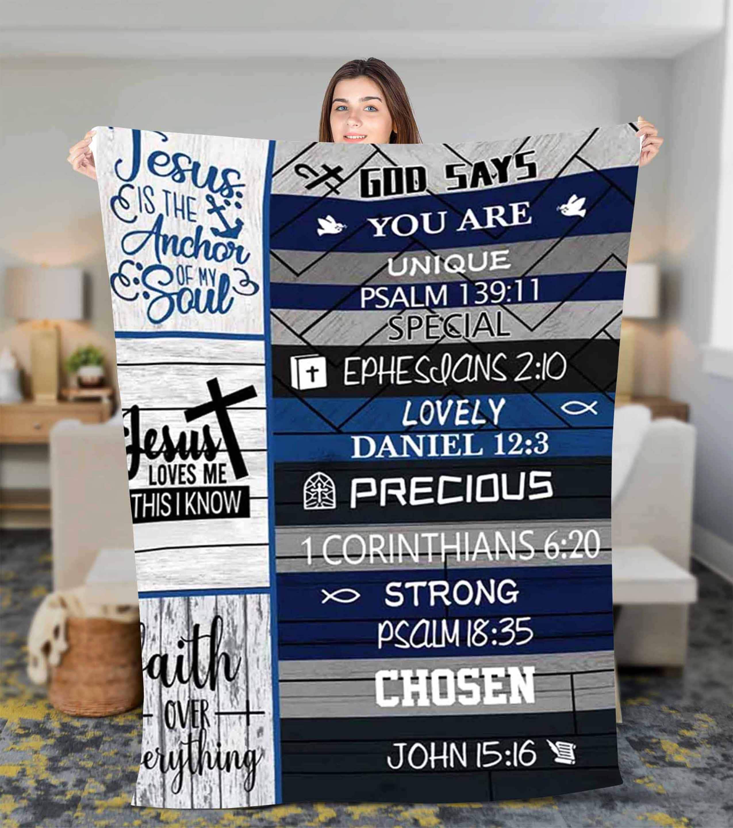 God says you are Bible Verse Jesus Fleece Sherpa Blanket Chr Inspire