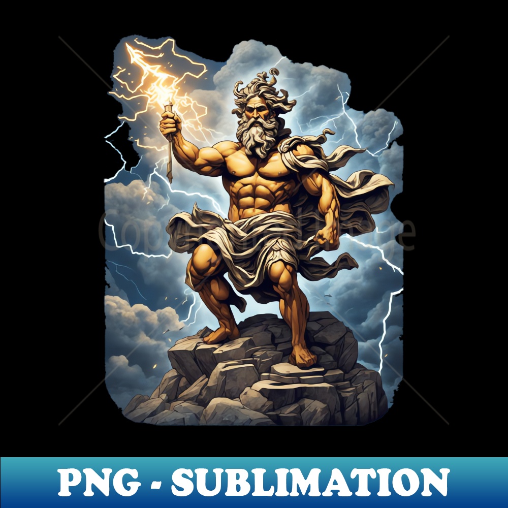 Ancient Greek Zeus throwing lightning bolts from Olympus - T | Inspire ...