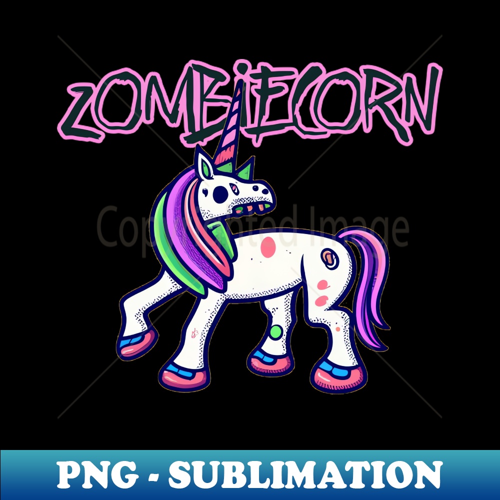 Horror Zombie Unicorn Drawing - Macabre Fantasy Art - Vintag - Inspire ...