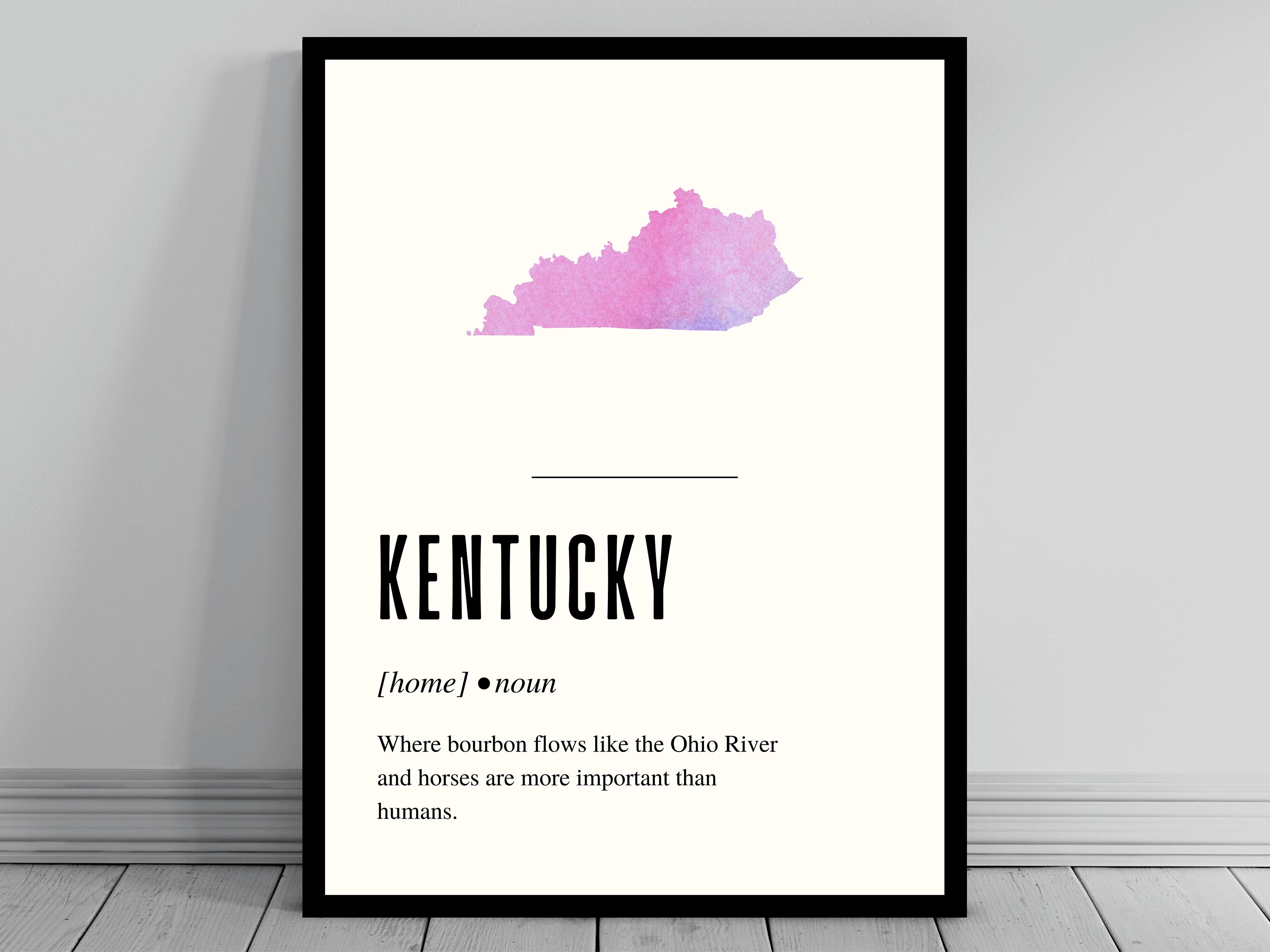 Funny Kentucky Definition Print Kentucky Poster Minimalist Inspire Uplift
