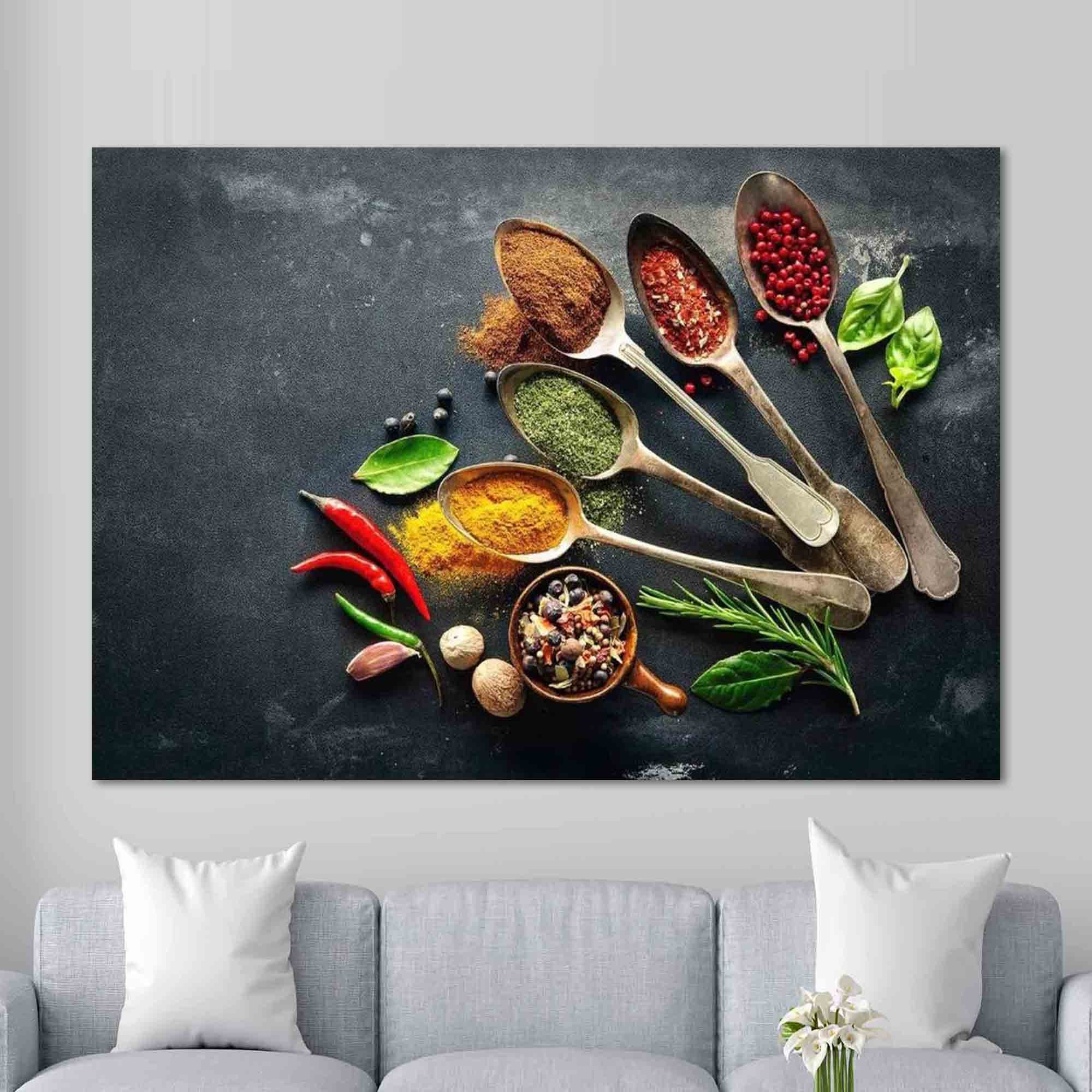 Wall art Spices, Abstract Wall Art, Indian Spices Artwork, | Inspire Uplift