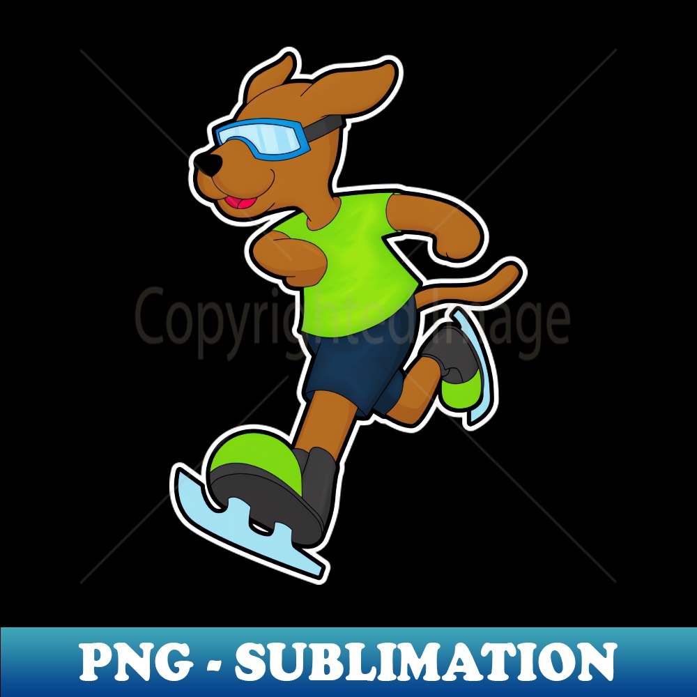 Dog Ice Rink Sign Dog at Ice skating with Goggles - High-Resolution PNG Sublim - Inspire ...
