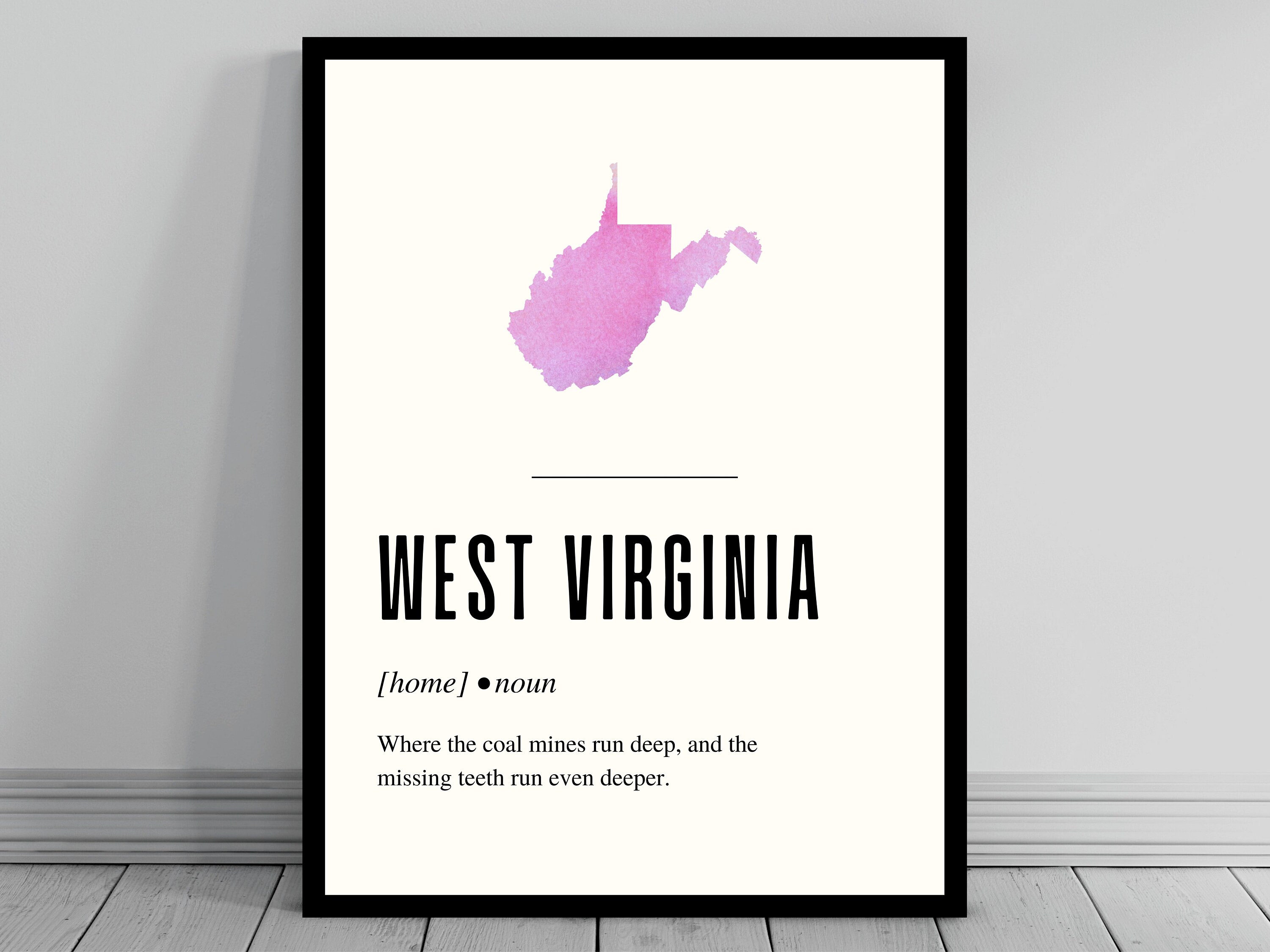 Funny West Virginia Definition Print West Virginia Poster Inspire Uplift