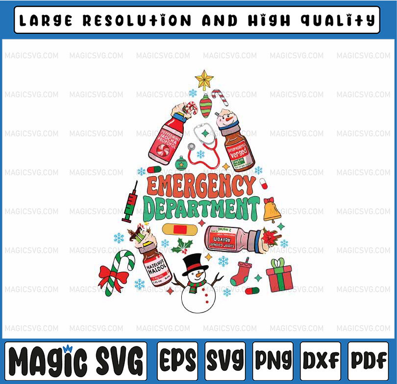Christmas Tree Rnp Christmas ER Nurse Tree Png, Xmas ER Crew Funny ER Ed Nurse - Inspire ...