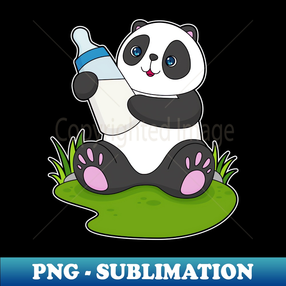 Panda Milk bottle Retro PNG Sublimation Digital Download Inspire