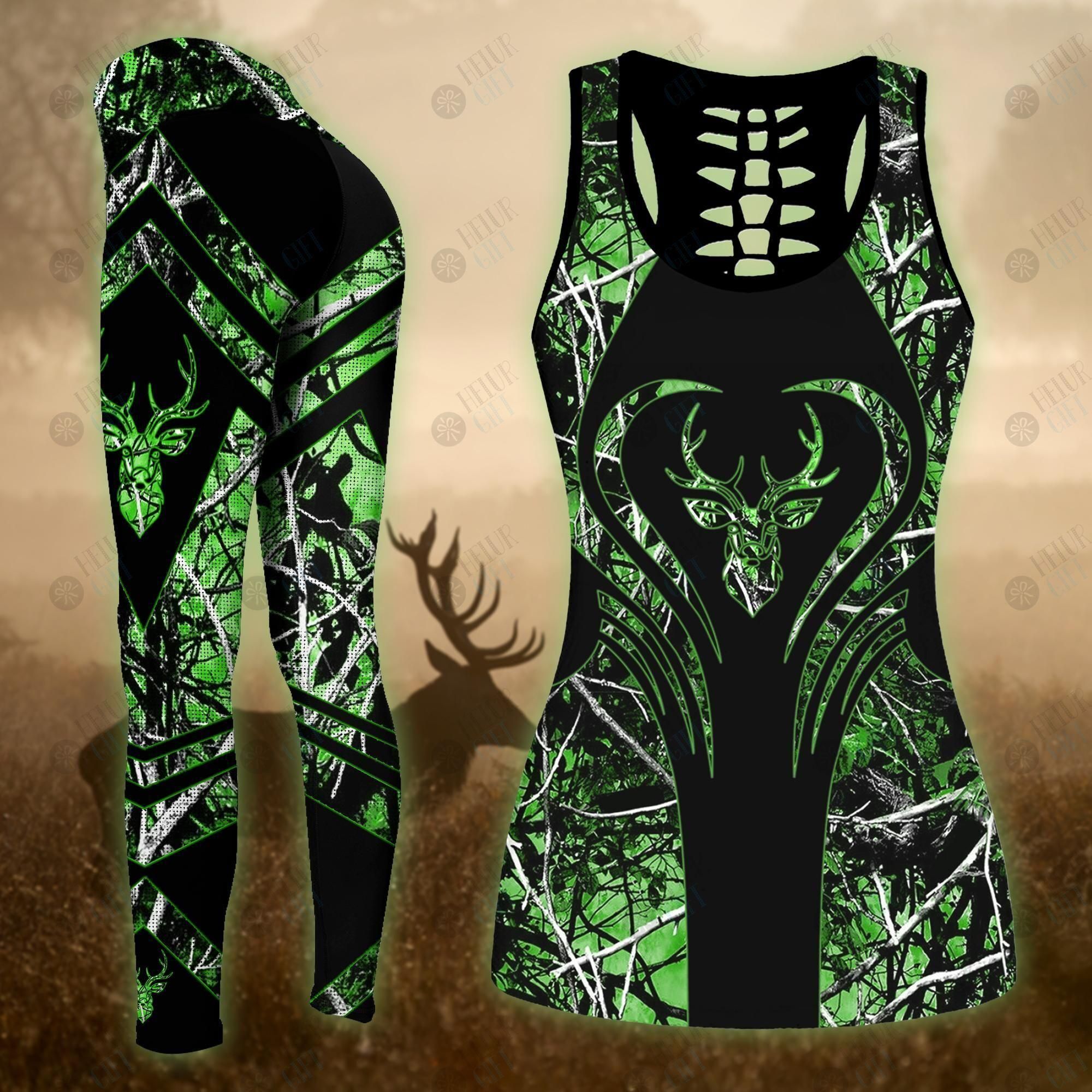 Deer hunting Combo Tank Legging Green Camo | Inspire Uplift