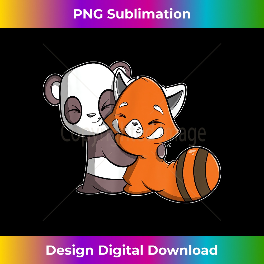 Cute Kawaii Panda Hugging Red Panda - Futuristic PNG Sublima | Inspire ...