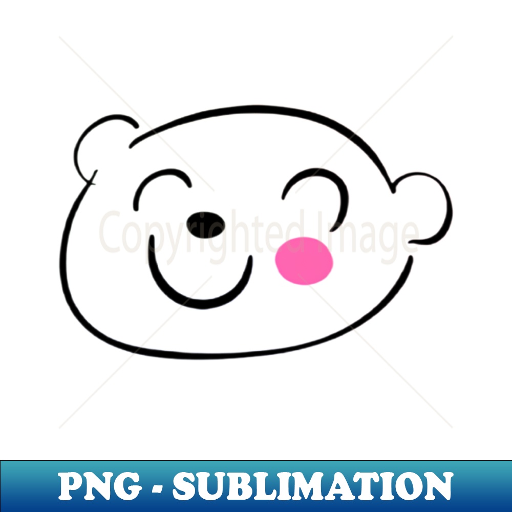 Line Drawing Cute Happy Bear Face Aesthetic Sublimation Di Inspire