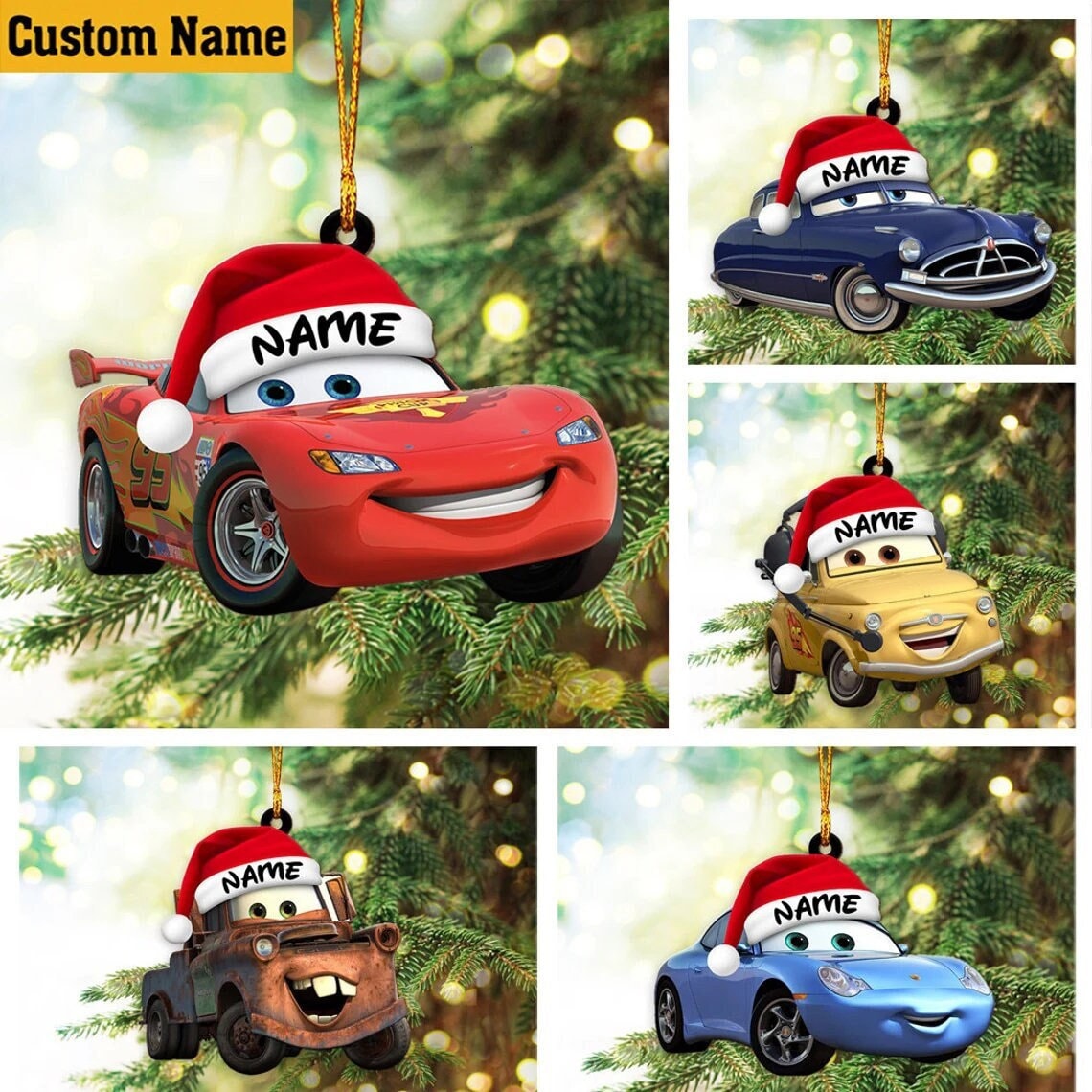 Personalized Disney Cars Christmas Ornament, Lightning McQue Inspire