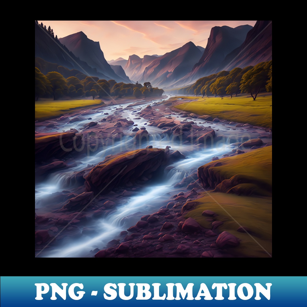 A River Flowing Through A Scenic Valley Ai Generated Art - S | Inspire ...