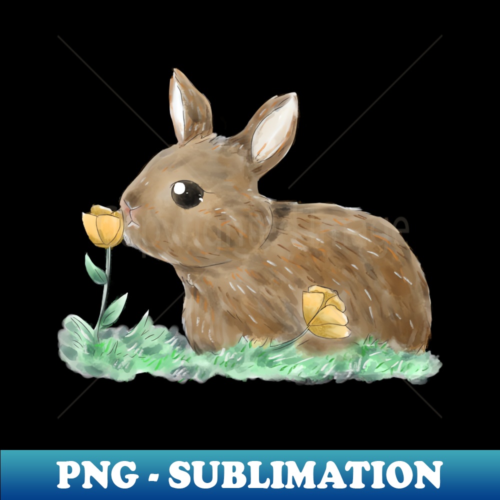 Rabbit and Yellow Flowers - Elegant Sublimation PNG Download | Inspire ...