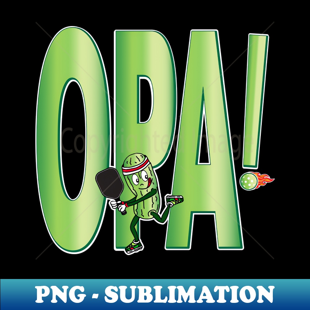 Opa Funny Pickle playing Pickleball with paddle and lucky sn Inspire