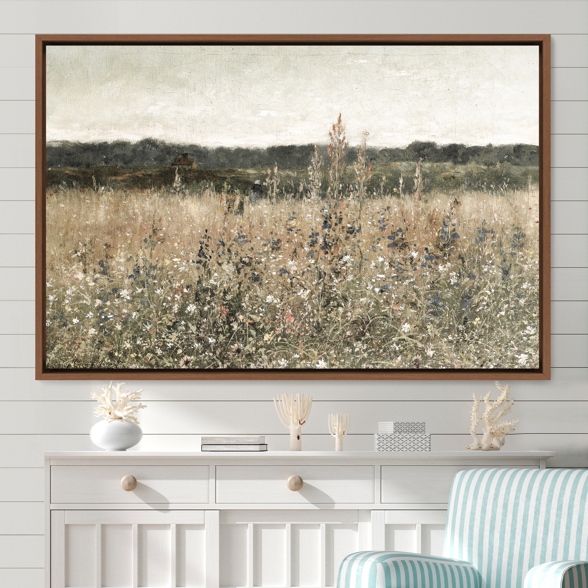 Landscape Wall Art Wildflower Field Oil Painting Large Wall | Inspire ...