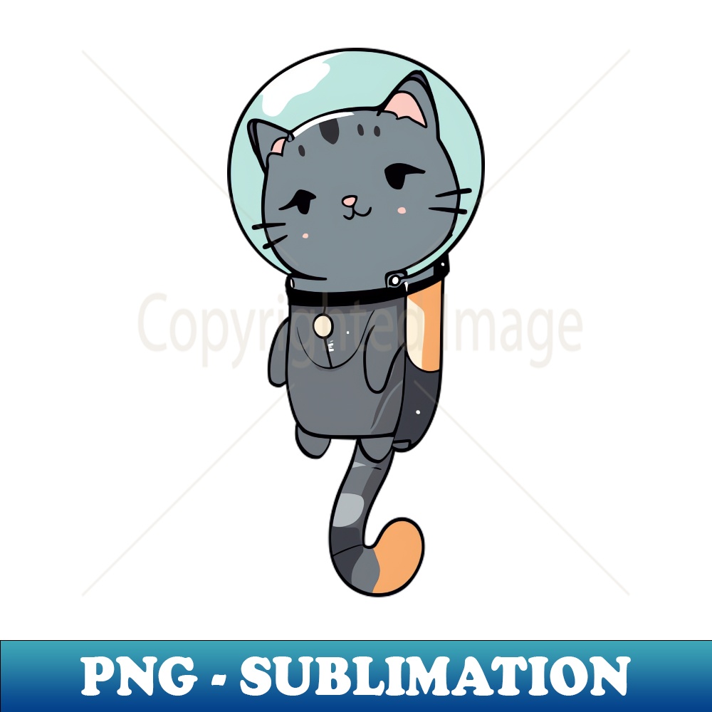 Cute Kawaii Cat Astronaut In Space Suit - PNG Sublimation Di - Inspire ...