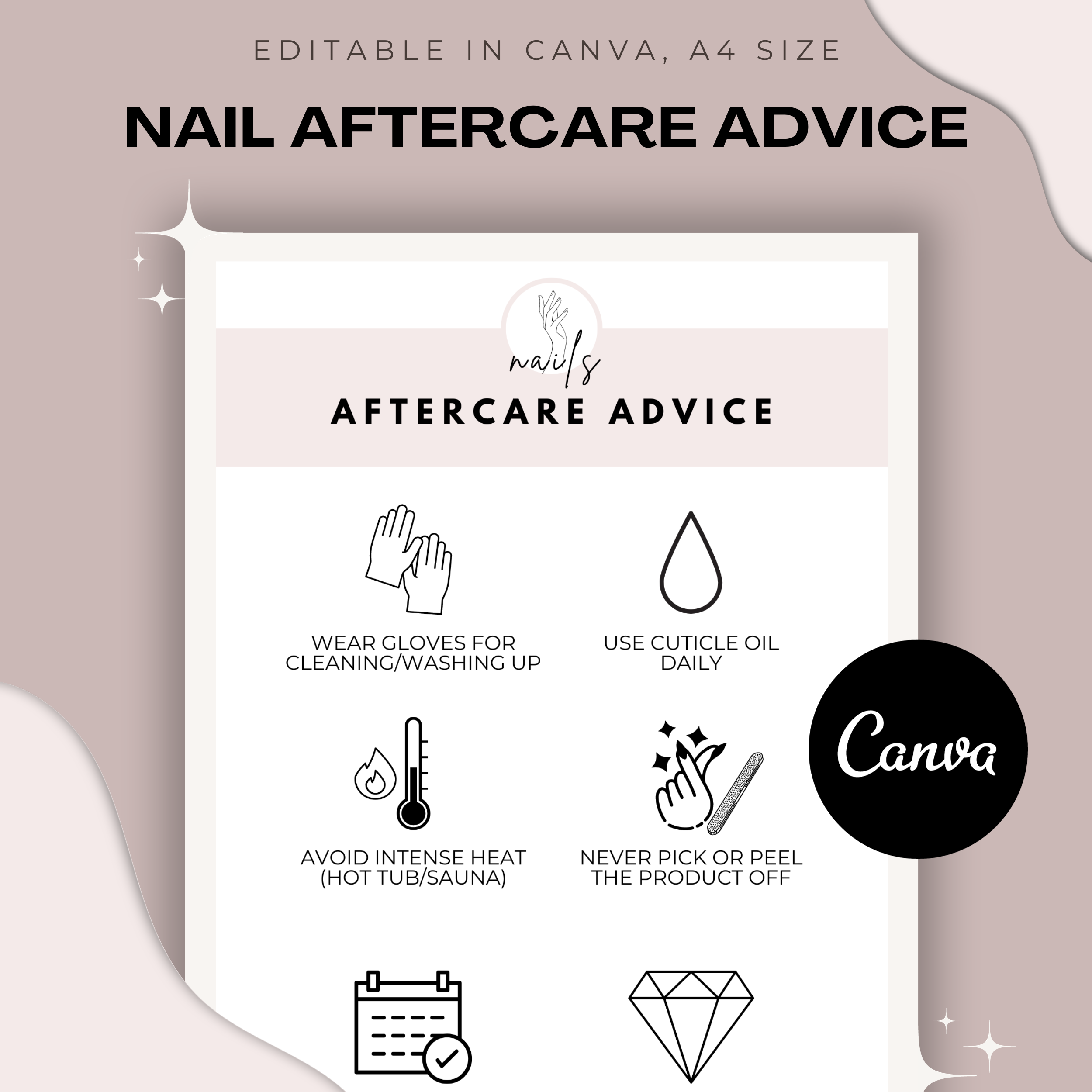 Aftercare Card Design Printable Aftercare Manicure Aftercare Inspire