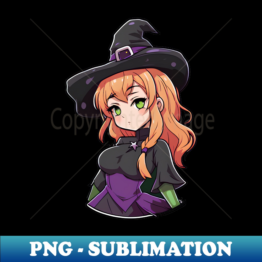 Cute anime witch girl - PNG Transparent Sublimation File - D - Inspire ...
