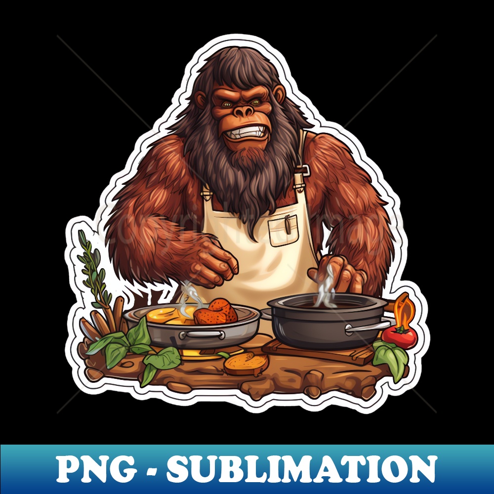 Bigfoot Chef Sasquatch Cooking Food Funny Foodie HighReso Inspire