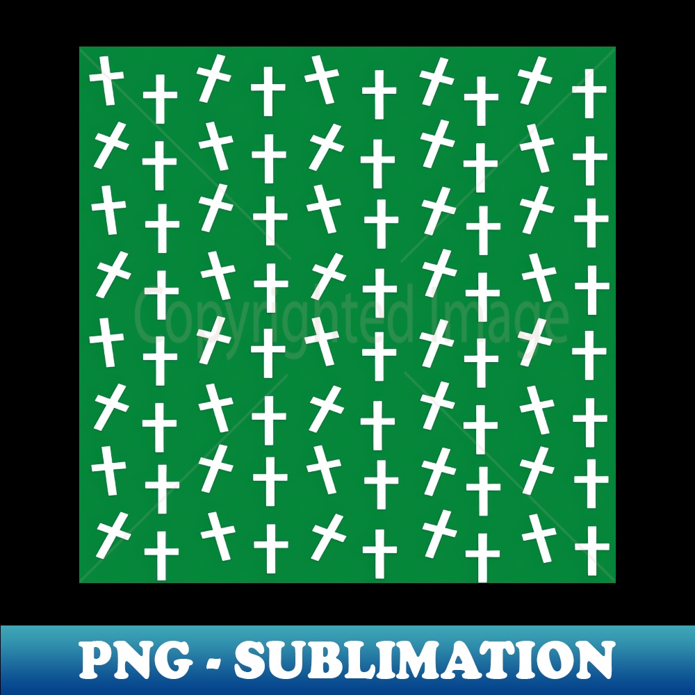 Christian cross Jesus green Easter pattern Vintage Sublima Inspire
