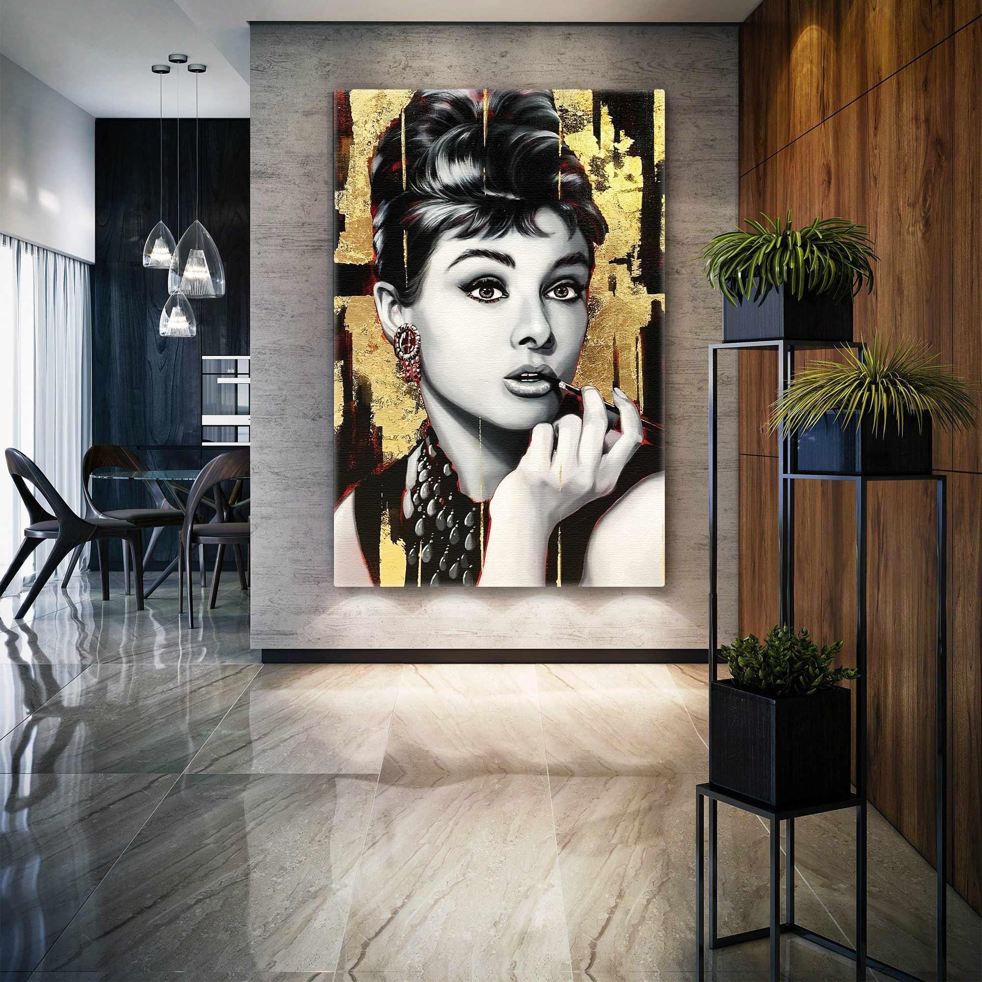 Audrey Hepburn Wall Art, Sexy Woman Wall Decor, Hollywood St Inspire
