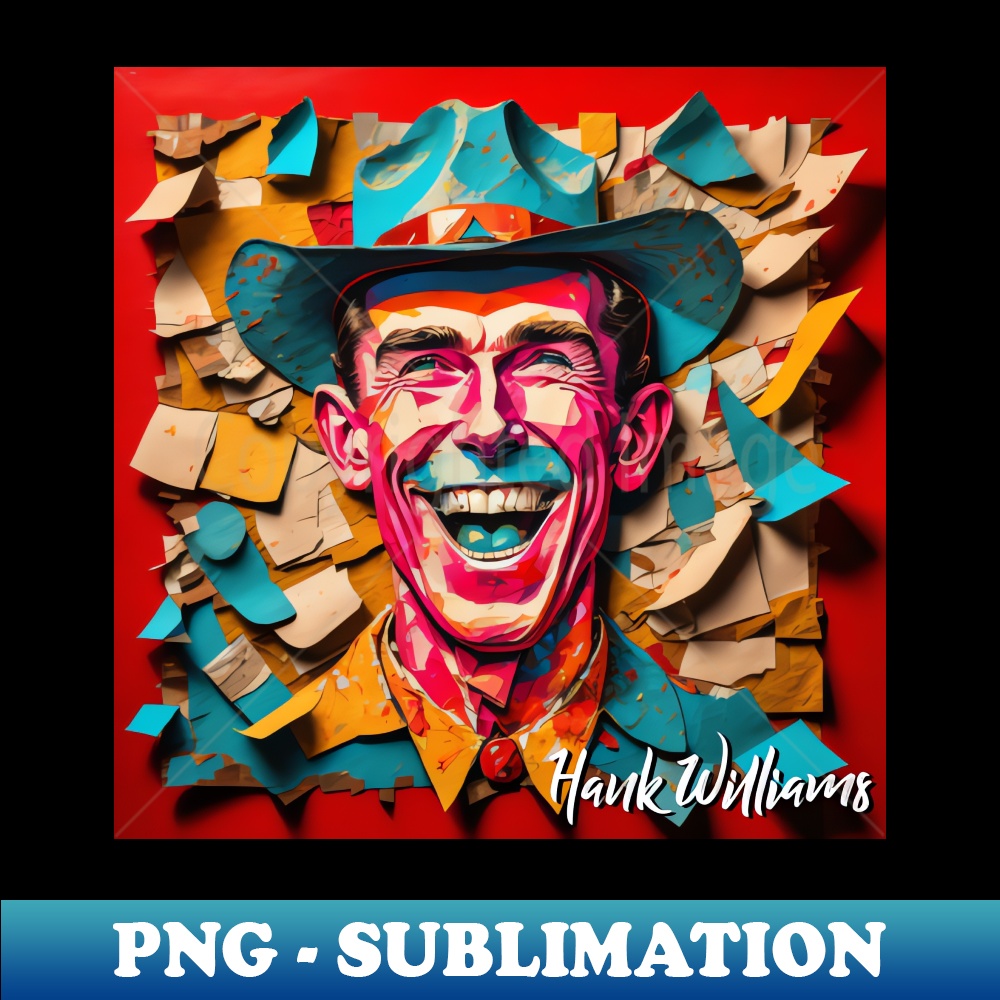 Hank Williams Paper Art - Exclusive PNG Sublimation Downloa | Inspire ...
