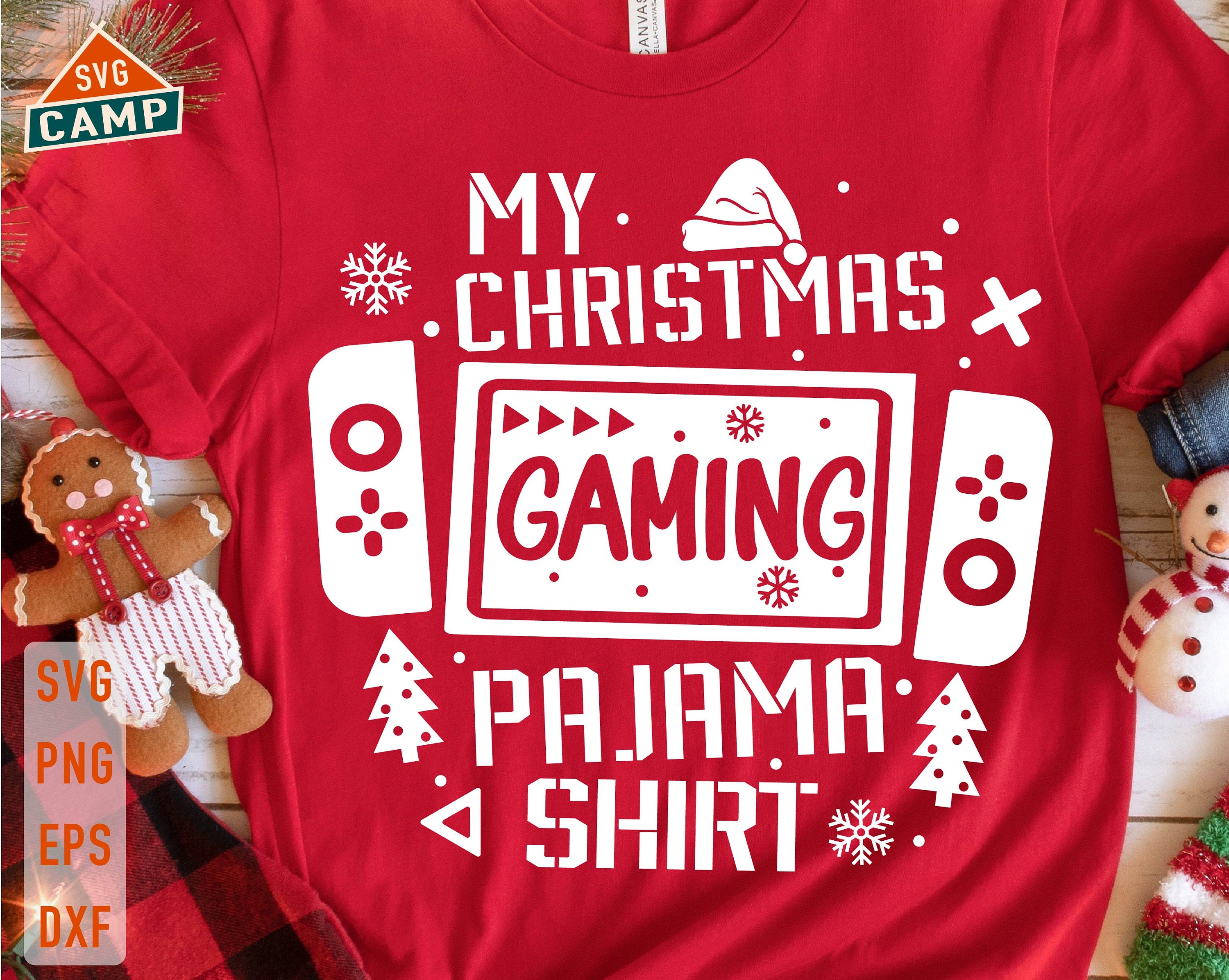 My Christmas Gaming Pajama Shirt Svg, Gamer Christmas Svg, C Inspire