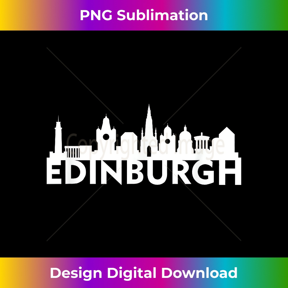 Edinburgh GB Scotland City Skyline Silhouette Outline Sketch | Inspire ...