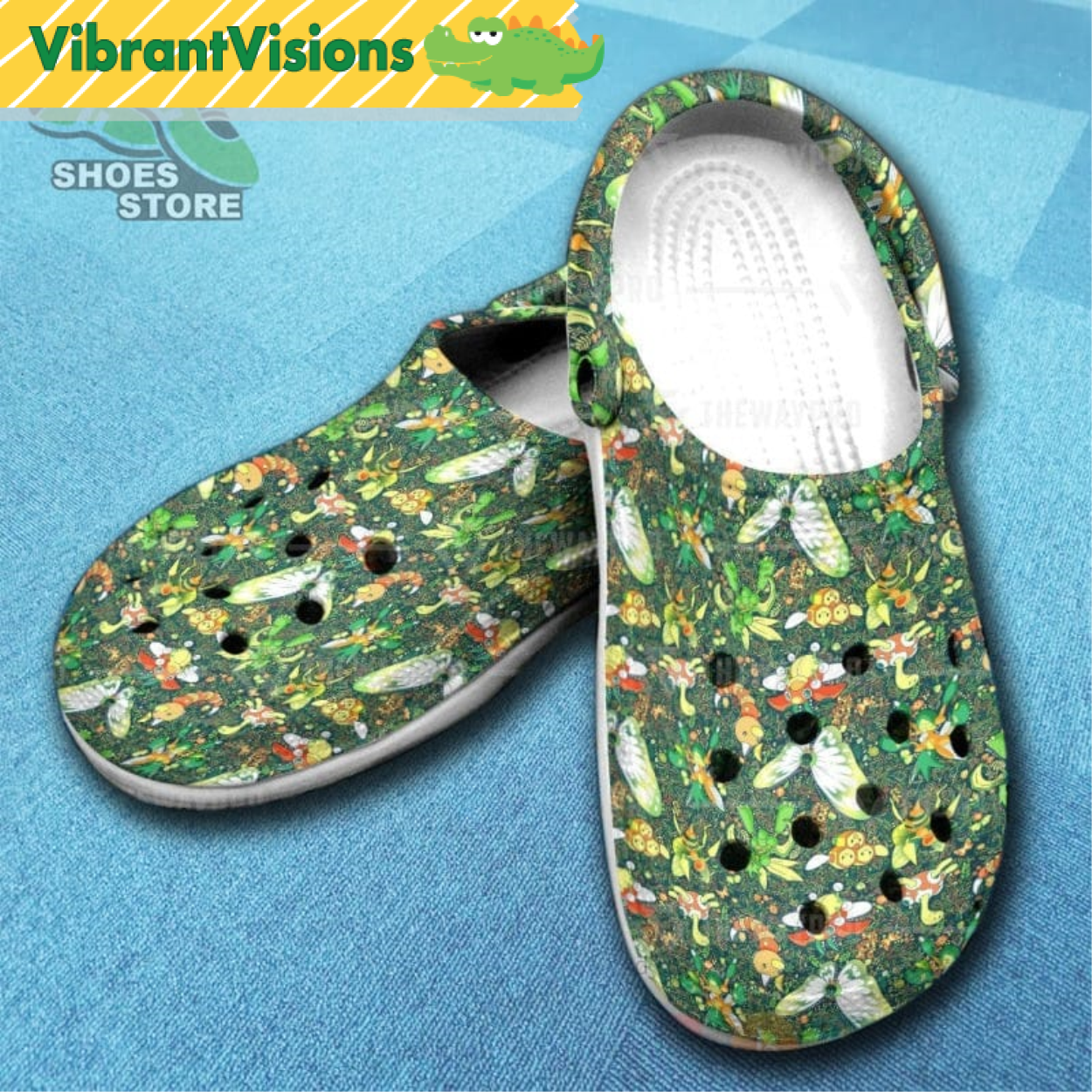 Anime Pokemon Bug Seamless Inspired Crocs Shoes | Inspire Uplift