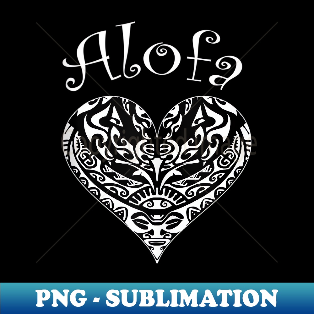 Polynesian Tribal Heart Alofa - Aesthetic Sublimation Digita - Inspire ...