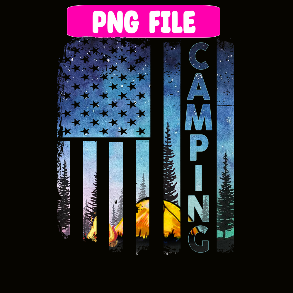 Us Flag PNG Camping PNG Design An American Flag With A Campi | Inspire ...