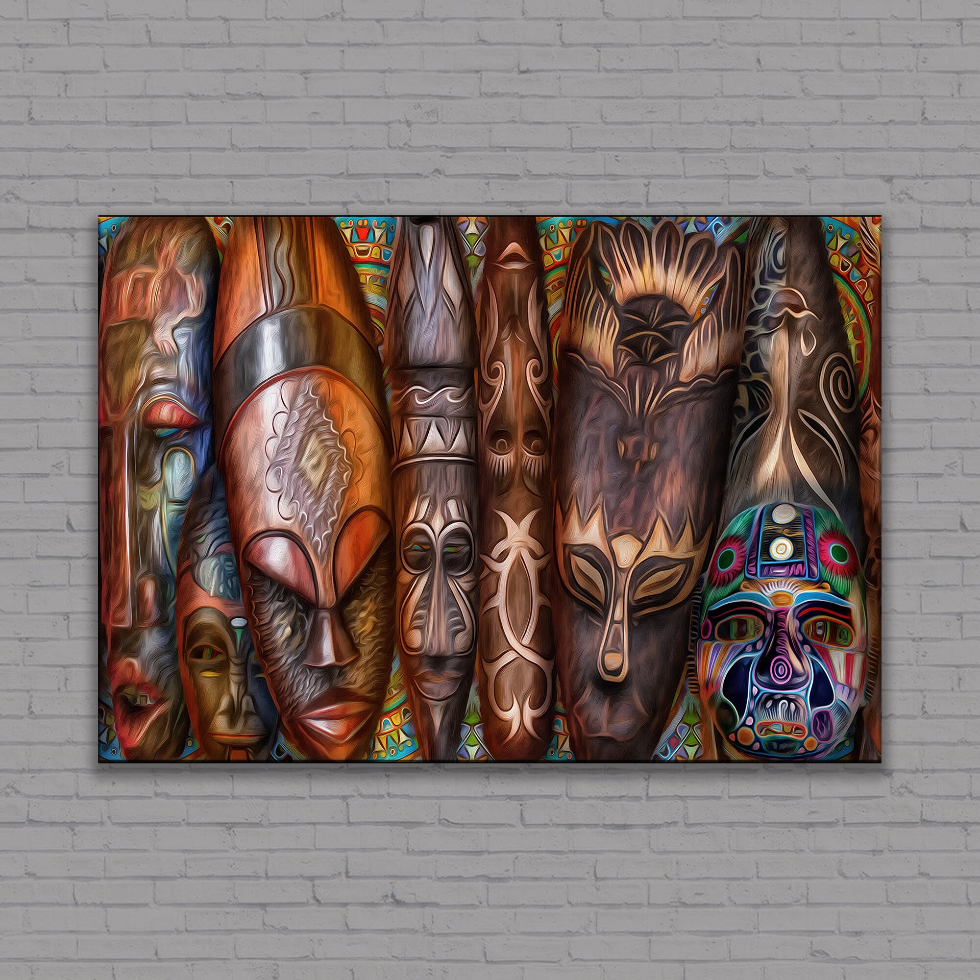 African Traditional Masks CanvasPoster, African Mask Wall Ar | Inspire ...