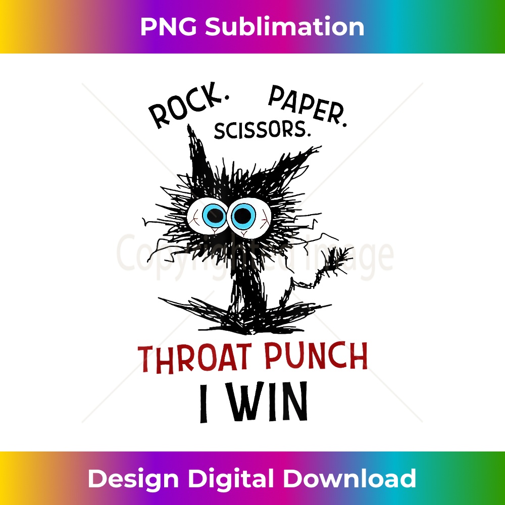Black Cat Rock Paper Scissors Throat Punch I Win - Deluxe PN | Inspire ...