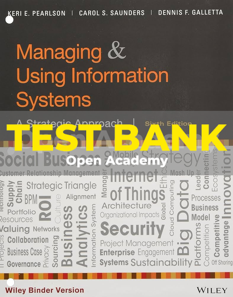 Test Bank for Managing and Using Information Systems 6th Edi | Inspire ...