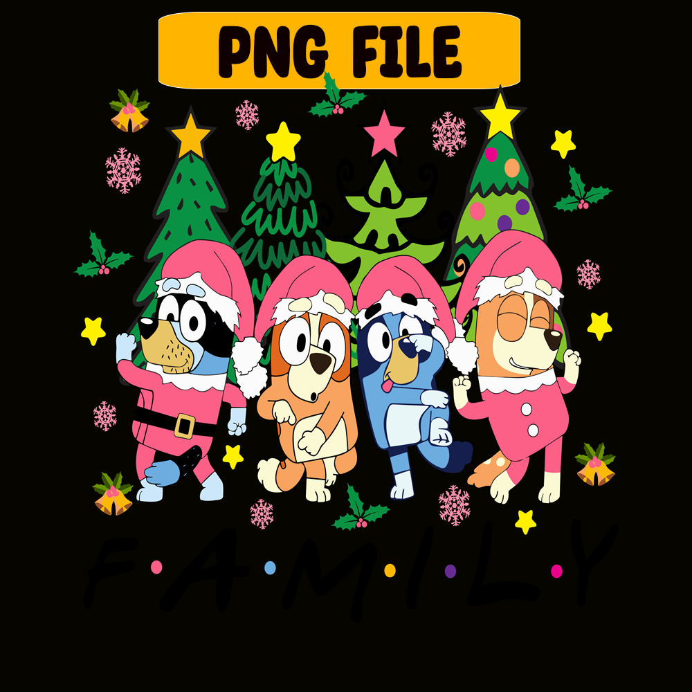 Bluey Santacraft Bluey Family Happy PNG, Christmas Time PNG, Bluey And Santa | Inspire ...