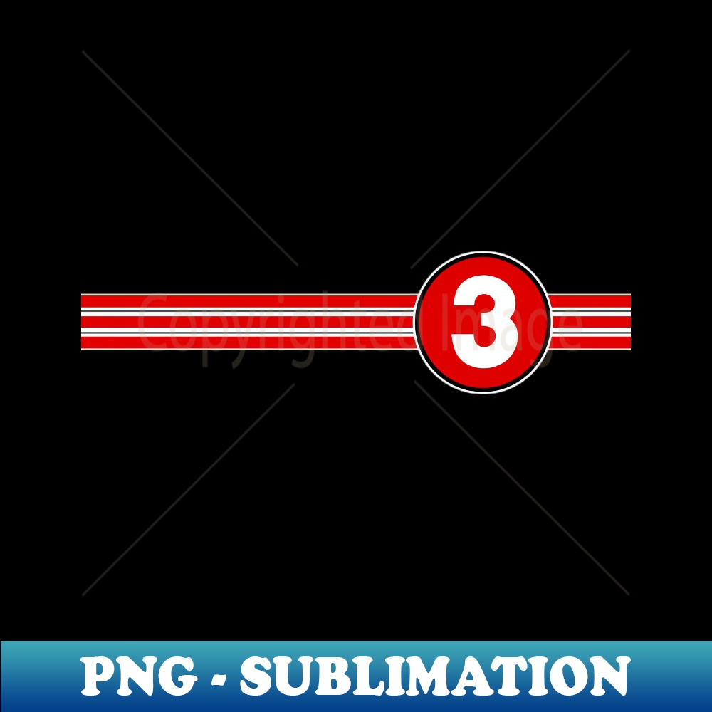 Red White Black Racing Car Stripes Number 3 - Retro PNG Sub | Inspire ...
