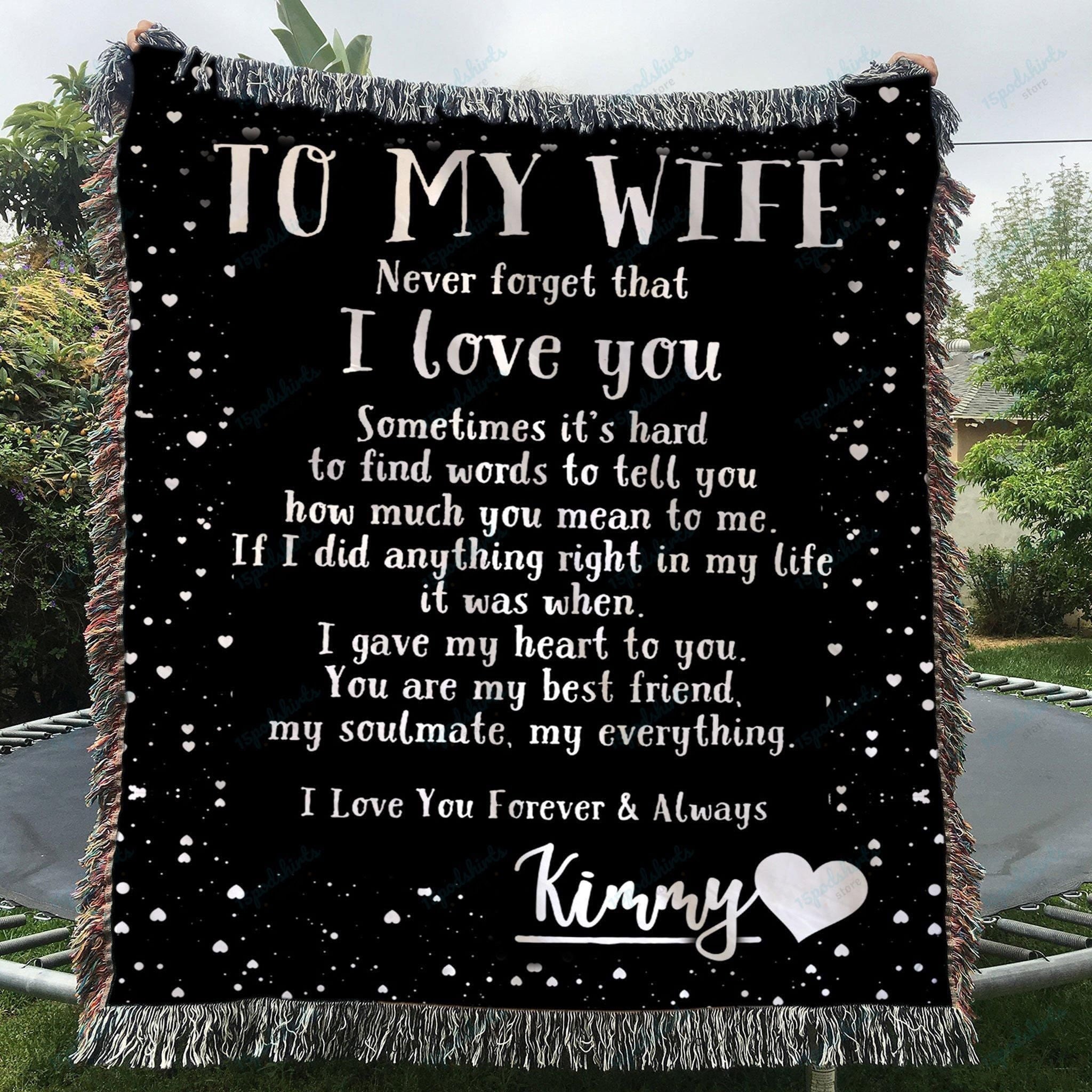 Custom Woven Blanket To My Wife Personalized Woven Throw Bla | Inspire ...