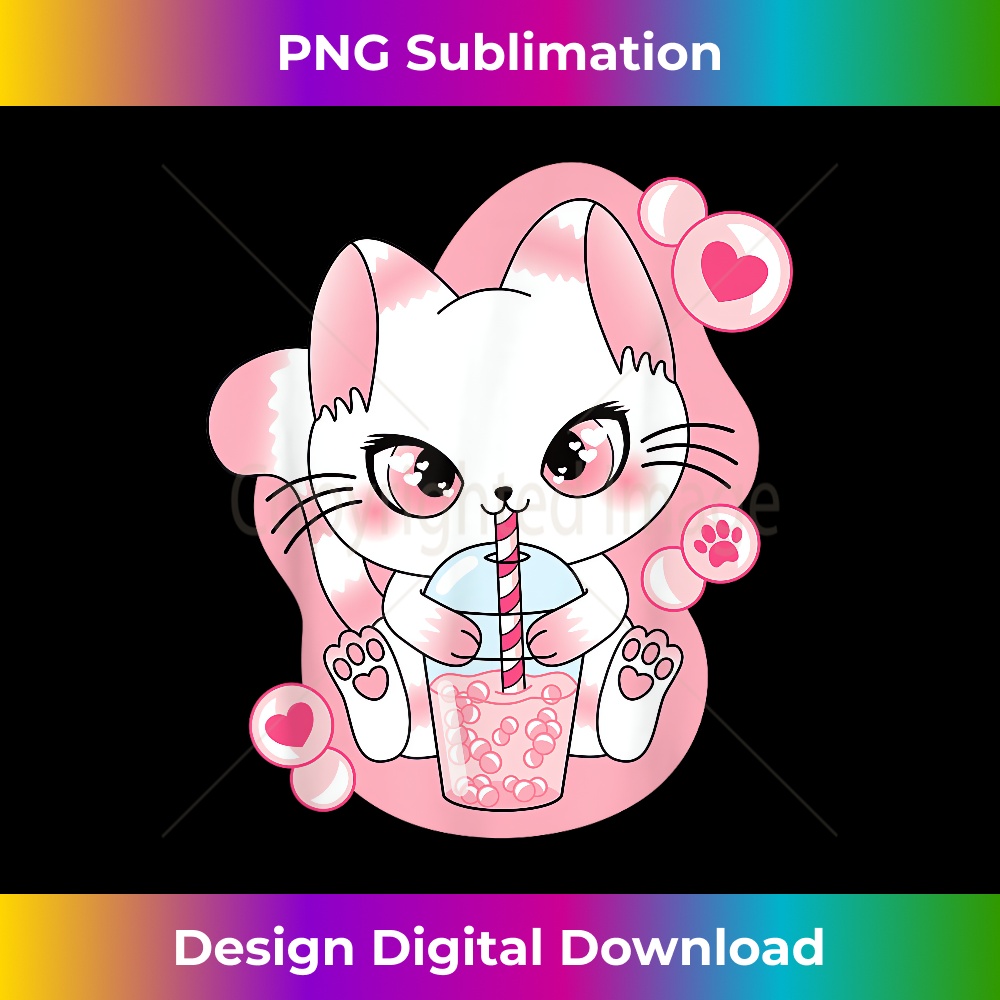 Cute Kawaii Cat Boba Tea Bubble Tea Anime Japanese Neko Pink | Inspire ...