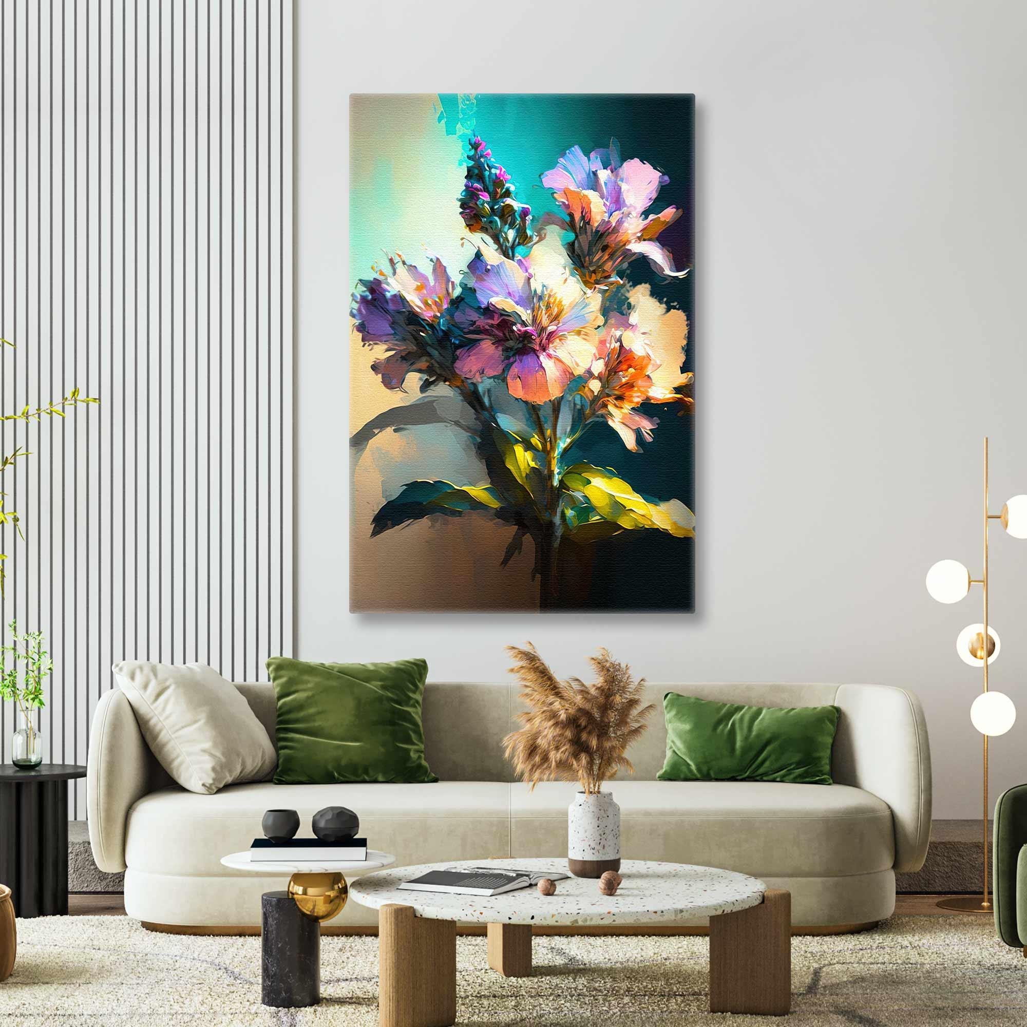 Flowers Wall Art, Elegant Wall Decor, Living Room Wall Art, | Inspire ...