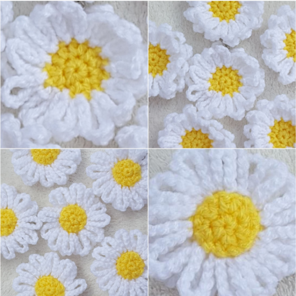 Daisy Keychain Crochet pattern, digital file PDF, digital pa Inspire