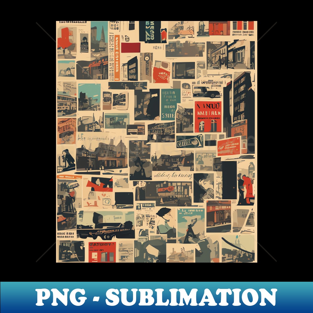 Vintage Street Art Collage - Special Edition Sublimation PNG | Inspire ...