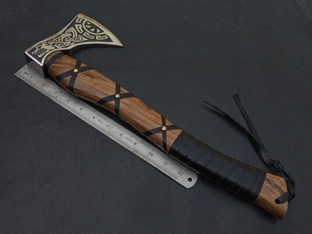 Engraved custom axe, camping tool, Hand forge Viking axe wit | Inspire ...