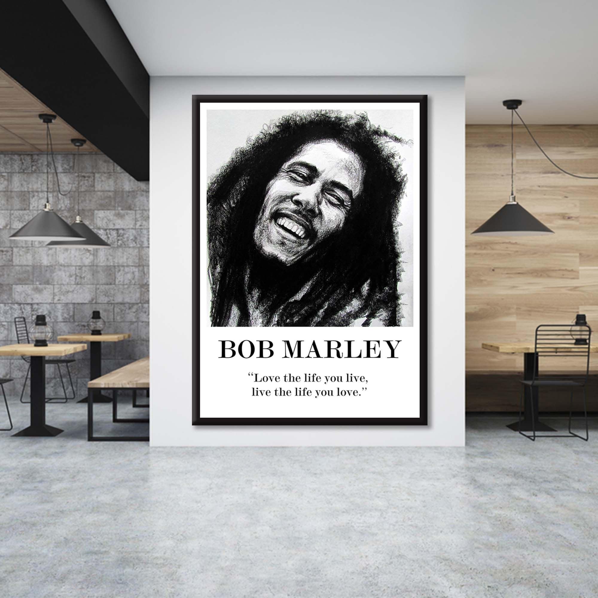 Onthewall Poster Bob Marley – Stampa Artistica Con Citazioni, 40x30 Cm, Carta Satinata 300g, Disegnata A Mano, Collezione 'Il Messaggio' (OTW0051)