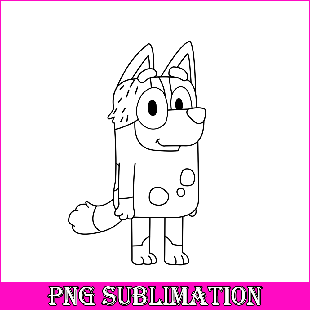 Aunt Trixie Line PNG Bluey Character PNG Bluey Cartoon PNG | Inspire Uplift